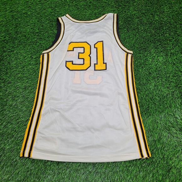 Vintage 90s Champion Mesh Basketball Tank-Top M/L 20x30 Ivory All-Army - Picture 2 of 14